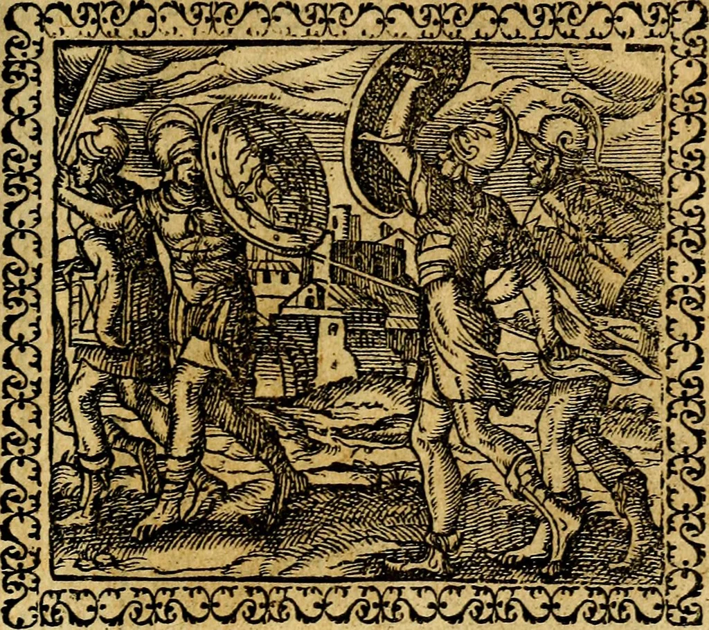 An illustration from Emblemata, et aliqvot nvmmi antiqvi operis, 1566, leaf 186
