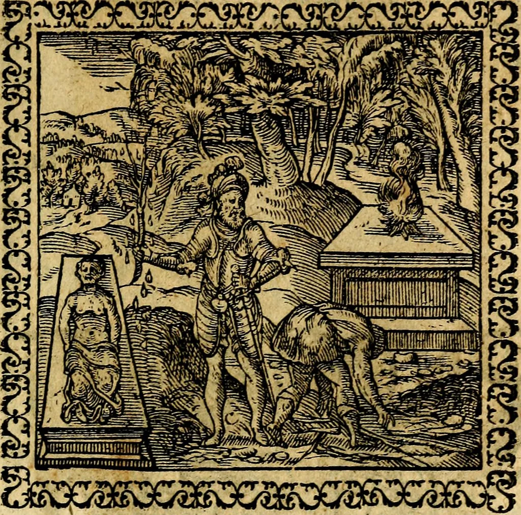 An illustration from Emblemata, et aliqvot nvmmi antiqvi operis, 1566, leaf 188