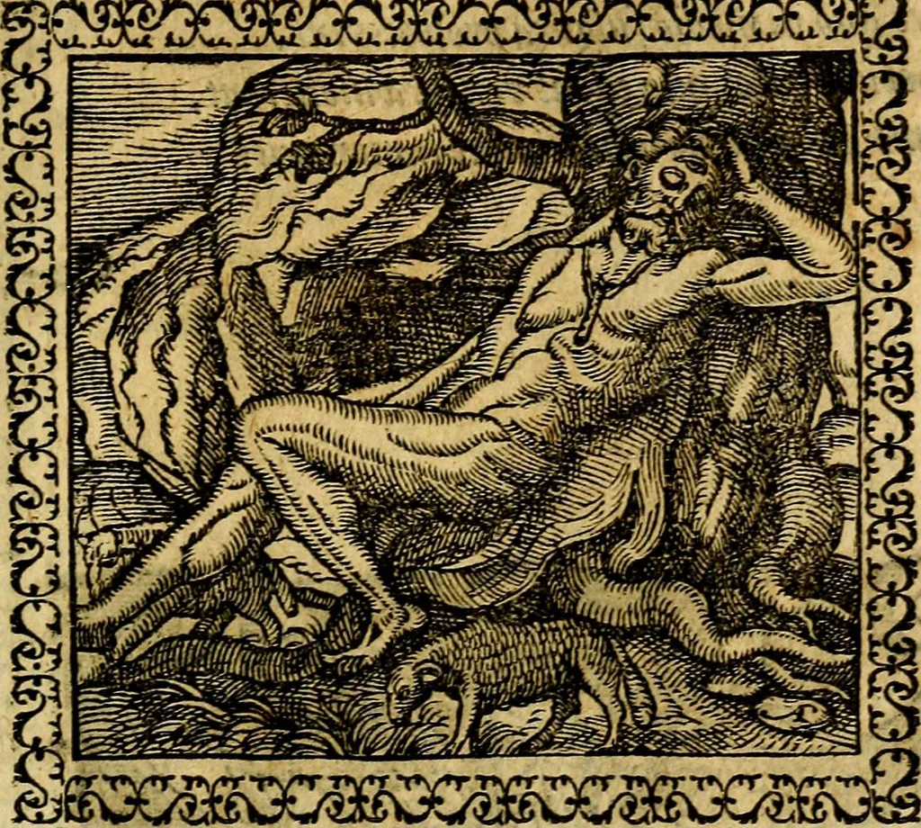 An illustration from Emblemata, et aliqvot nvmmi antiqvi operis, 1566, leaf 190