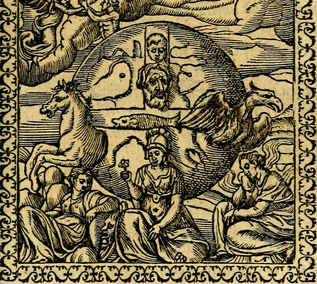 An illustration from Emblemata, et aliqvot nvmmi antiqvi operis, 1566, leaf 200
