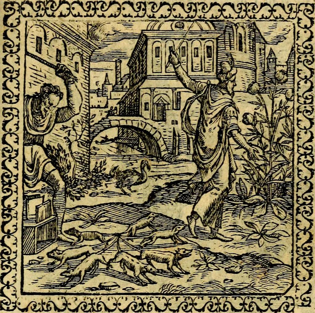 An illustration from Emblemata, et aliqvot nvmmi antiqvi operis, 1566, leaf 212