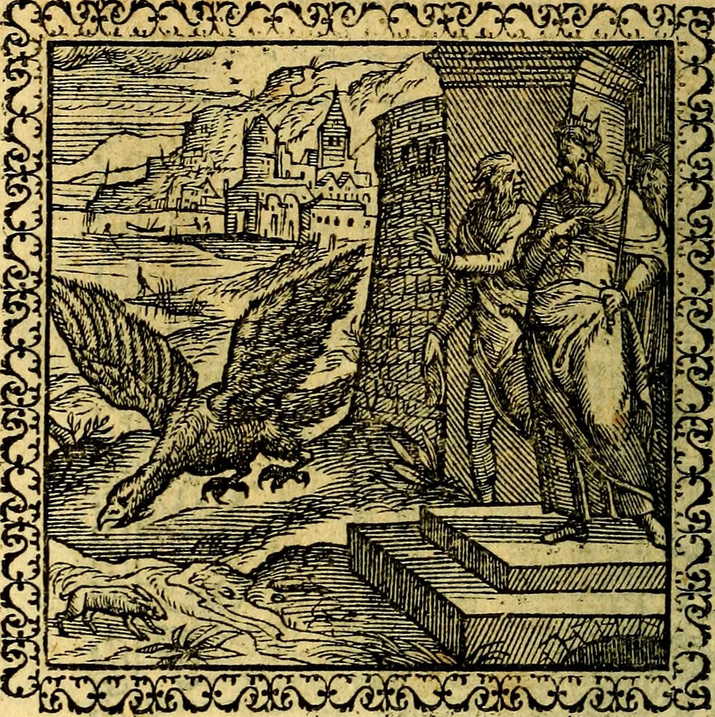 An illustration from Emblemata, et aliqvot nvmmi antiqvi operis, 1566, leaf 217