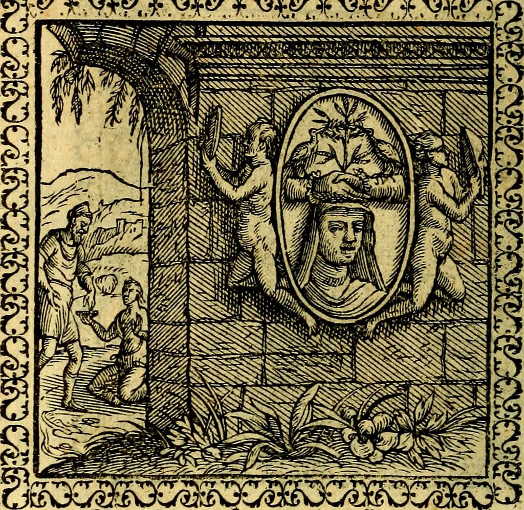 An illustration from Emblemata, et aliqvot nvmmi antiqvi operis, 1566, leaf 219