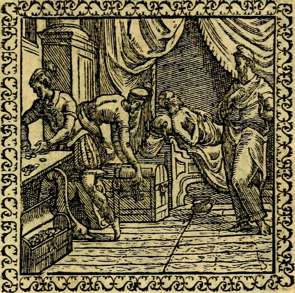 An illustration from Emblemata, et aliqvot nvmmi antiqvi operis, 1566, leaf 222