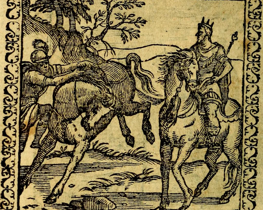 An illustration from Emblemata, et aliqvot nvmmi antiqvi operis, 1566, leaf 241