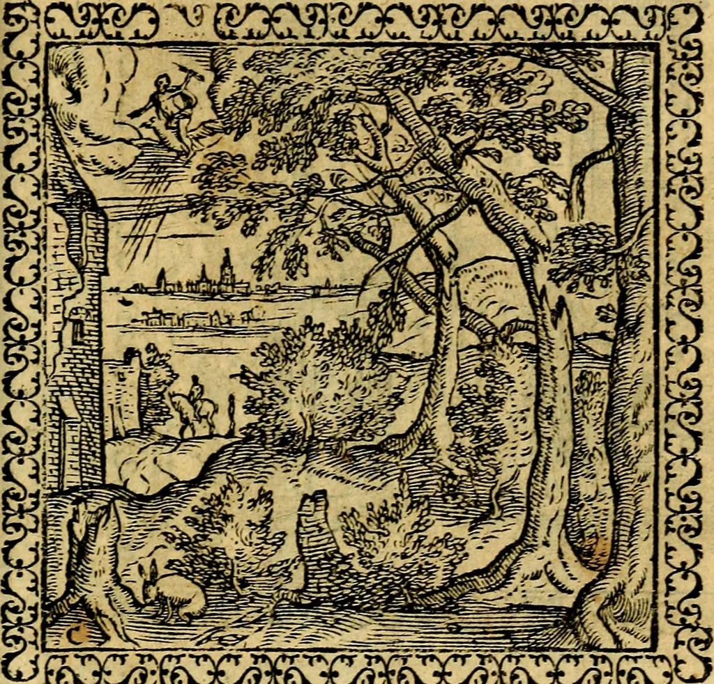 An illustration from Emblemata, et aliqvot nvmmi antiqvi operis, 1566, leaf 244