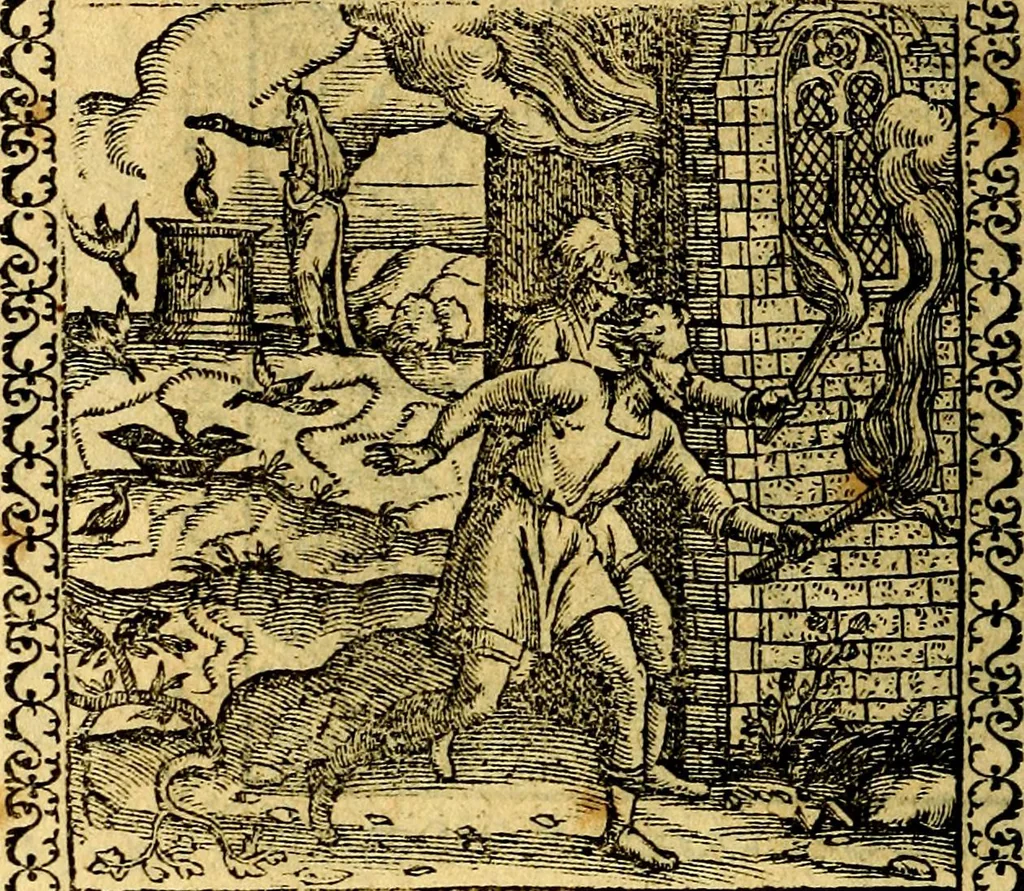 An illustration from Emblemata, et aliqvot nvmmi antiqvi operis, 1566, leaf 247