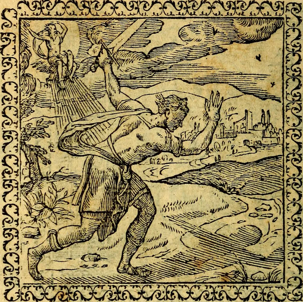 An illustration from Emblemata, et aliqvot nvmmi antiqvi operis, 1566, leaf 249