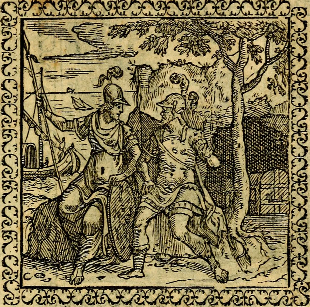 An illustration from Emblemata, et aliqvot nvmmi antiqvi operis, 1566, leaf 254