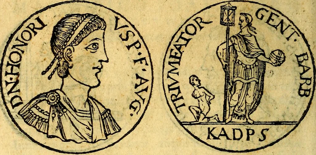 An illustration from Emblemata, et aliqvot nvmmi antiqvi operis, 1566, leaf 261
