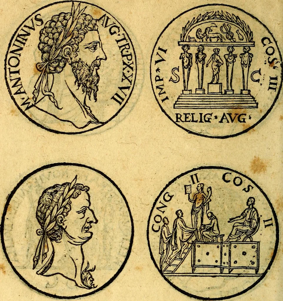 An illustration from Emblemata, et aliqvot nvmmi antiqvi operis, 1566, leaf 263