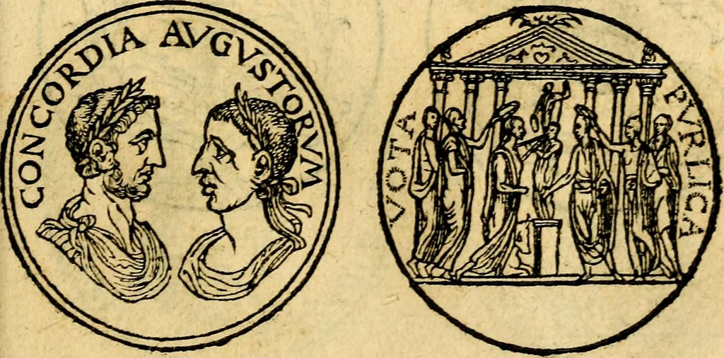 An illustration from Emblemata, et aliqvot nvmmi antiqvi operis, 1566, leaf 266