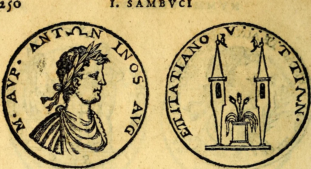 An illustration from Emblemata, et aliqvot nvmmi antiqvi operis, 1566, leaf 269