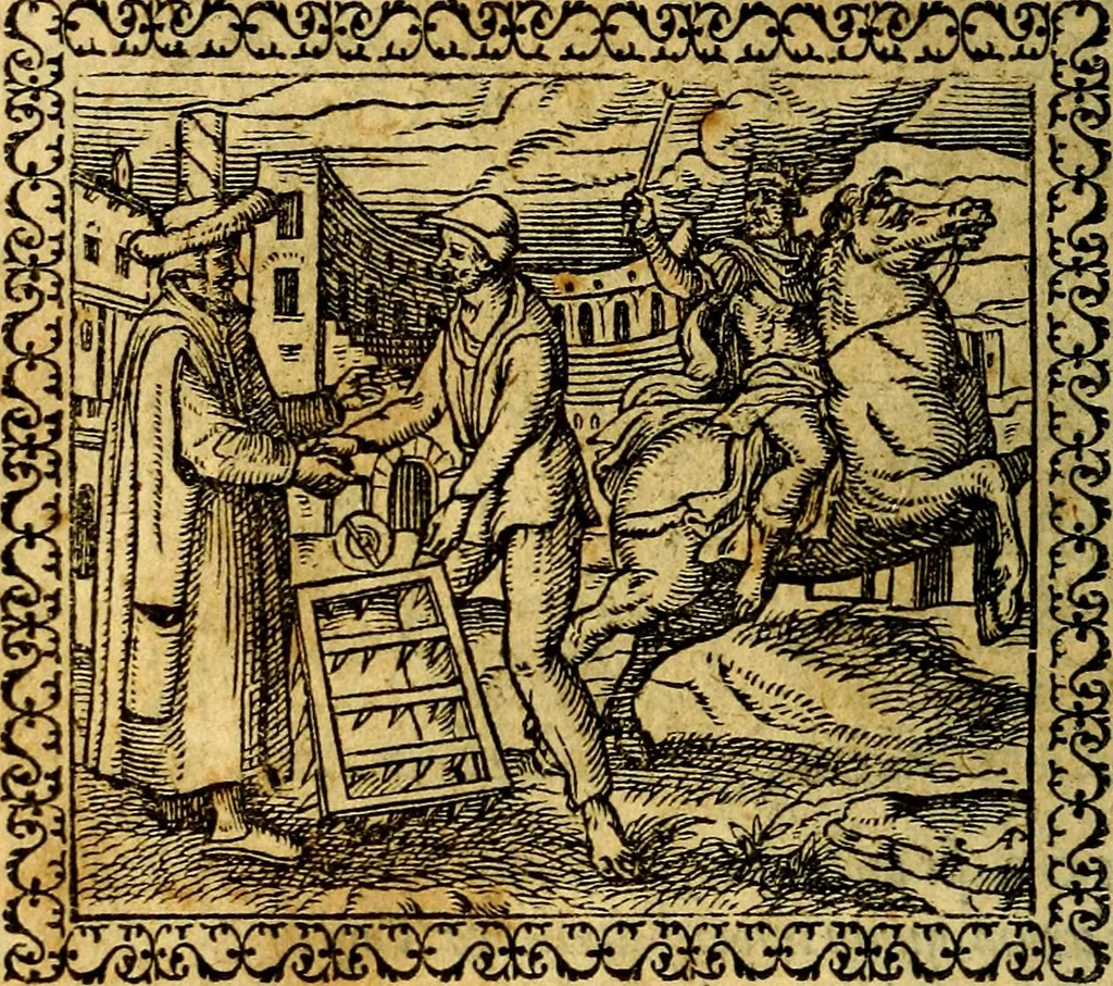 An illustration from Emblemata, et aliqvot nvmmi antiqvi operis, 1566, leaf 27