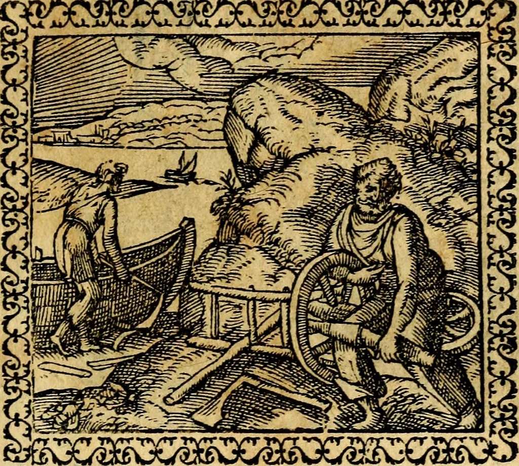An illustration from Emblemata, et aliqvot nvmmi antiqvi operis, 1566, leaf 30