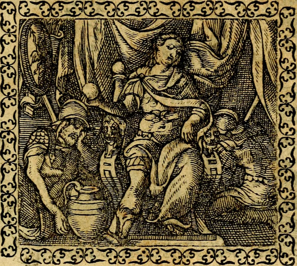 An illustration from Emblemata, et aliqvot nvmmi antiqvi operis, 1566, leaf 32