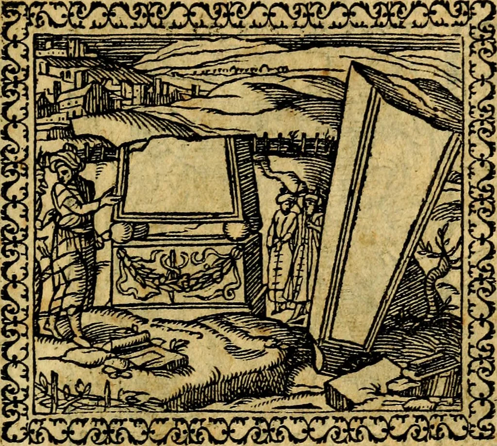 An illustration from Emblemata, et aliqvot nvmmi antiqvi operis, 1566, leaf 34