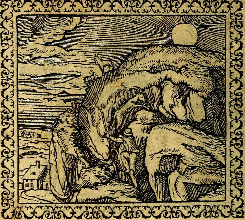 An illustration from Emblemata, et aliqvot nvmmi antiqvi operis, 1566, leaf 43