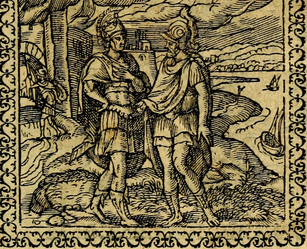An illustration from Emblemata, et aliqvot nvmmi antiqvi operis, 1566, leaf 44