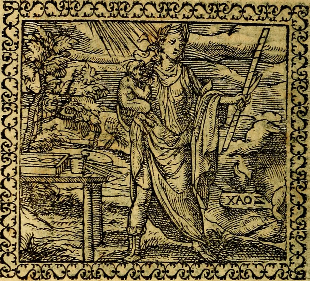 An illustration from Emblemata, et aliqvot nvmmi antiqvi operis, 1566, leaf 49