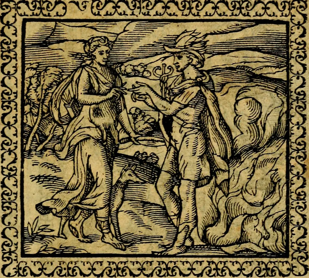 An illustration from Emblemata, et aliqvot nvmmi antiqvi operis, 1566, leaf 52