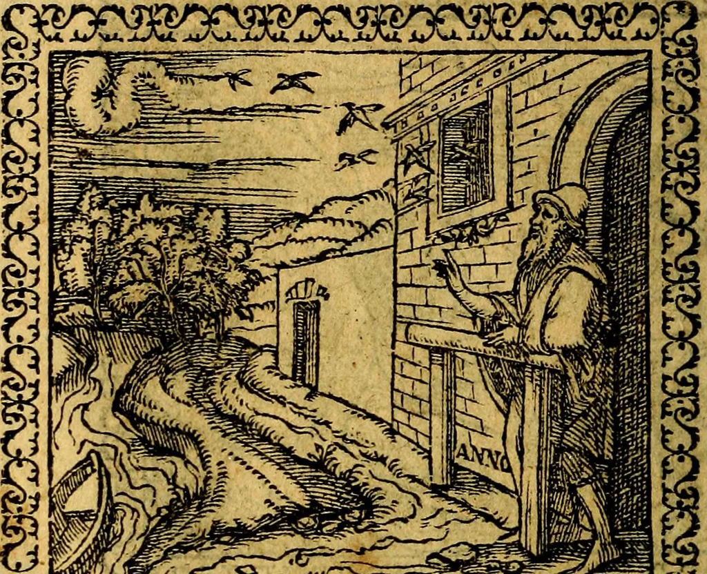 An illustration from Emblemata, et aliqvot nvmmi antiqvi operis, 1566, leaf 57