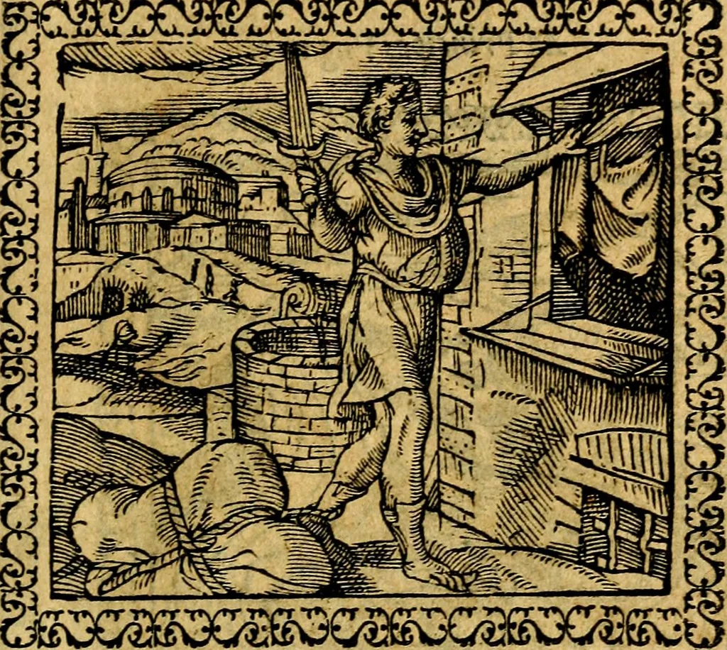 An illustration from Emblemata, et aliqvot nvmmi antiqvi operis, 1566, leaf 64