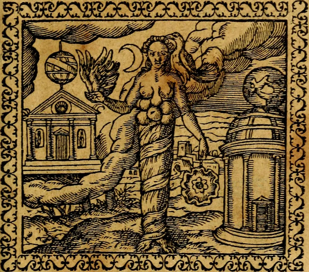 An illustration from Emblemata, et aliqvot nvmmi antiqvi operis, 1566, leaf 68
