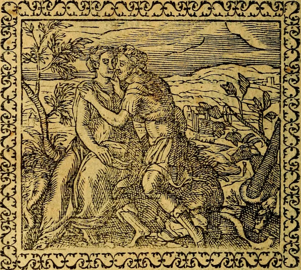 An illustration from Emblemata, et aliqvot nvmmi antiqvi operis, 1566, leaf 85