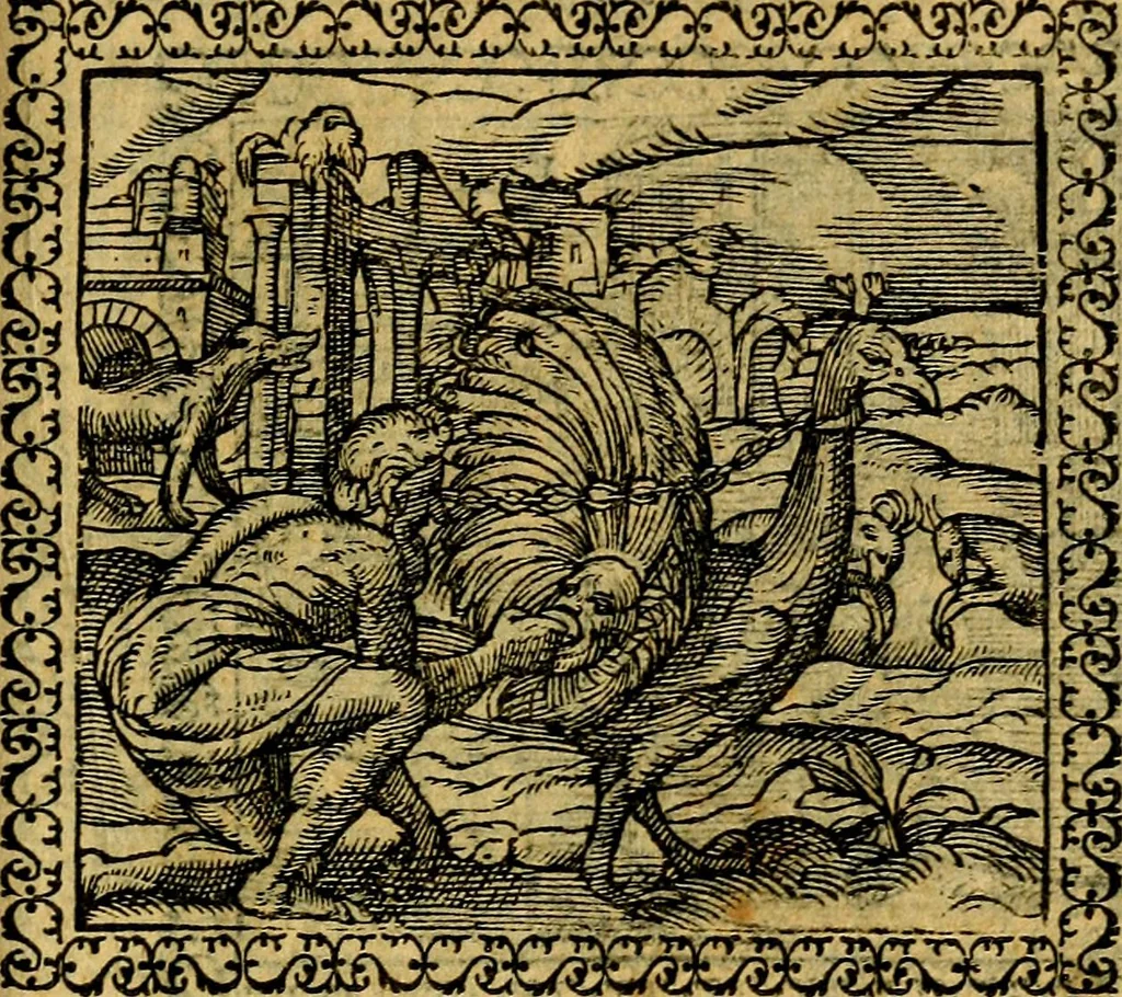 An illustration from Emblemata, et aliqvot nvmmi antiqvi operis, 1566, leaf 88