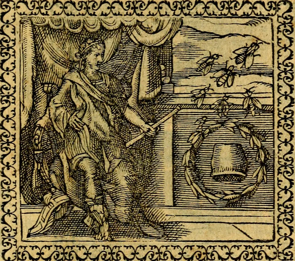 An illustration from Emblemata, et aliqvot nvmmi antiqvi operis, 1566, leaf 96