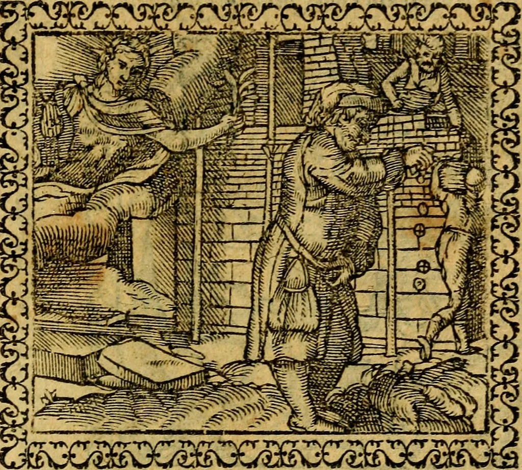 An illustration from Emblemata, et aliqvot nvmmi antiqvi operis, 1566, leaf 98