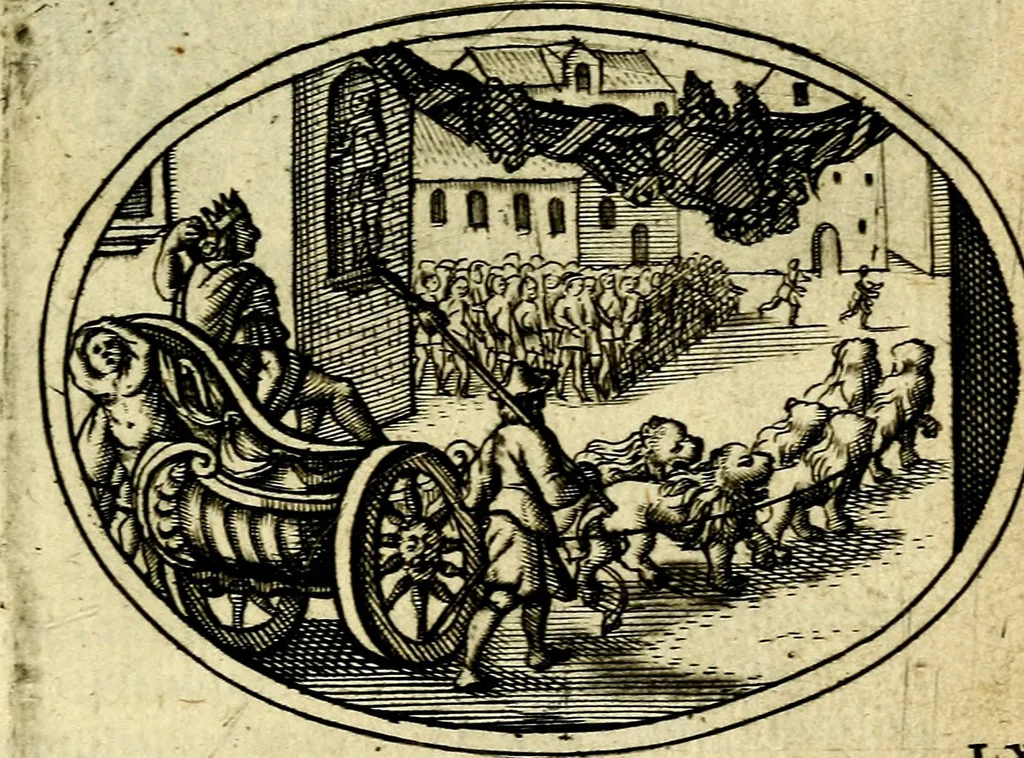 An illustration from Emblemata ethico-politica carmine explicata, 1661, leaf 100