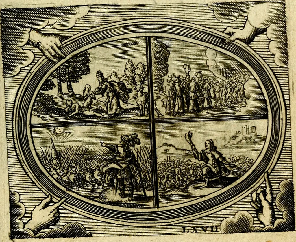 An illustration from Emblemata ethico-politica carmine explicata, 1661, leaf 110