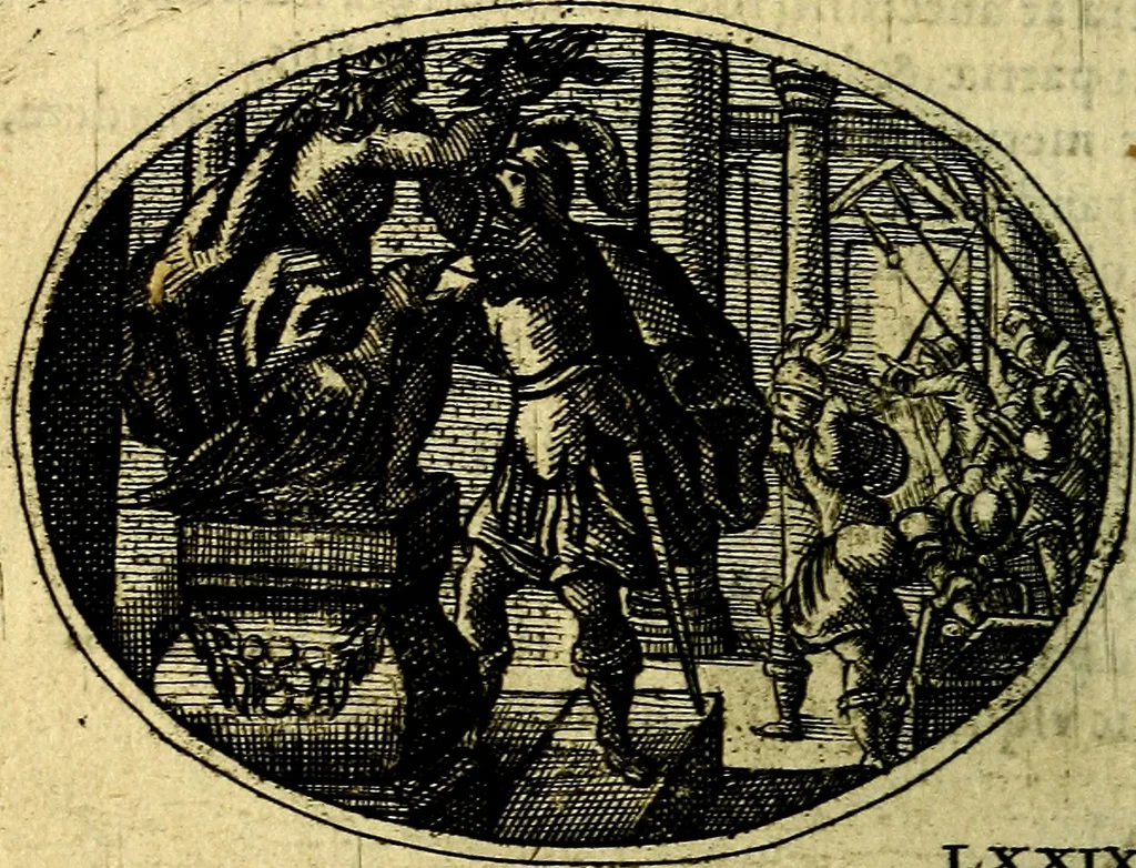 An illustration from Emblemata ethico-politica carmine explicata, 1661, leaf 129