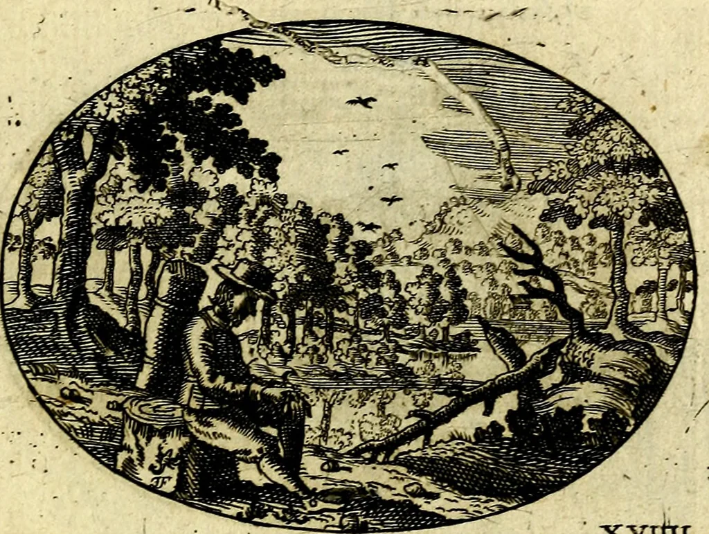 An illustration from Emblemata ethico-politica carmine explicata, 1661, leaf 50