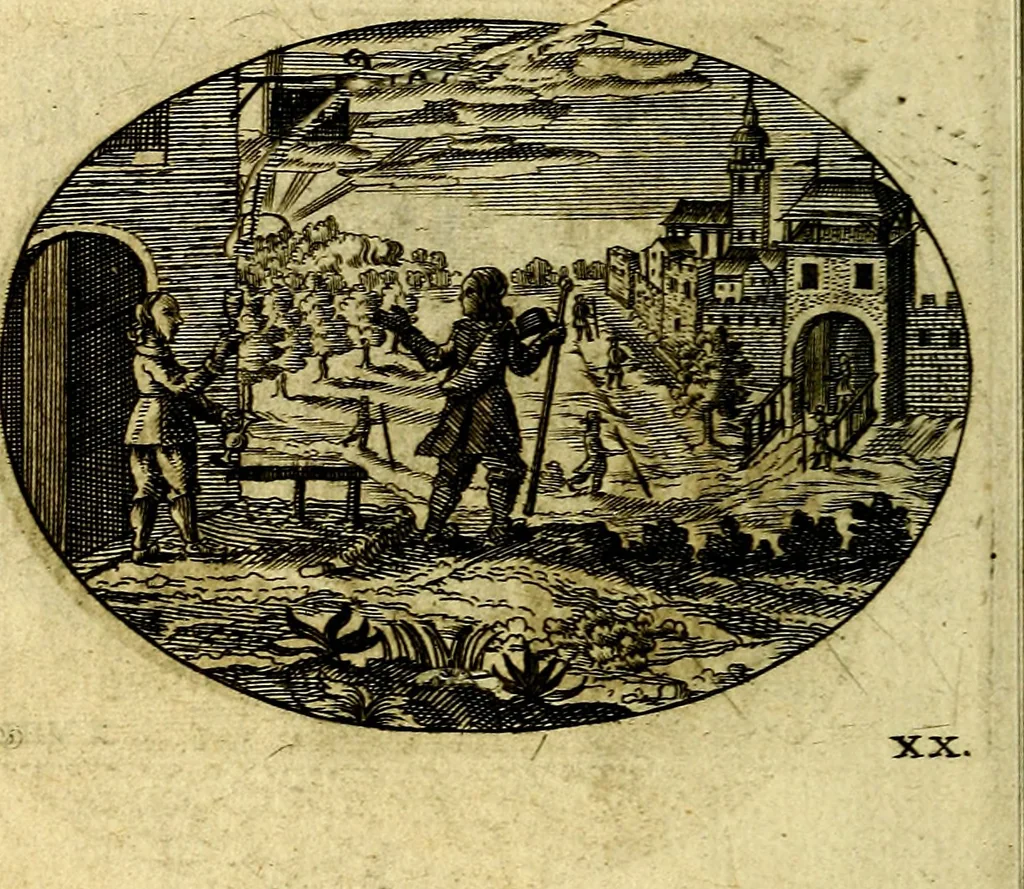 An illustration from Emblemata ethico-politica carmine explicata, 1661, leaf 51