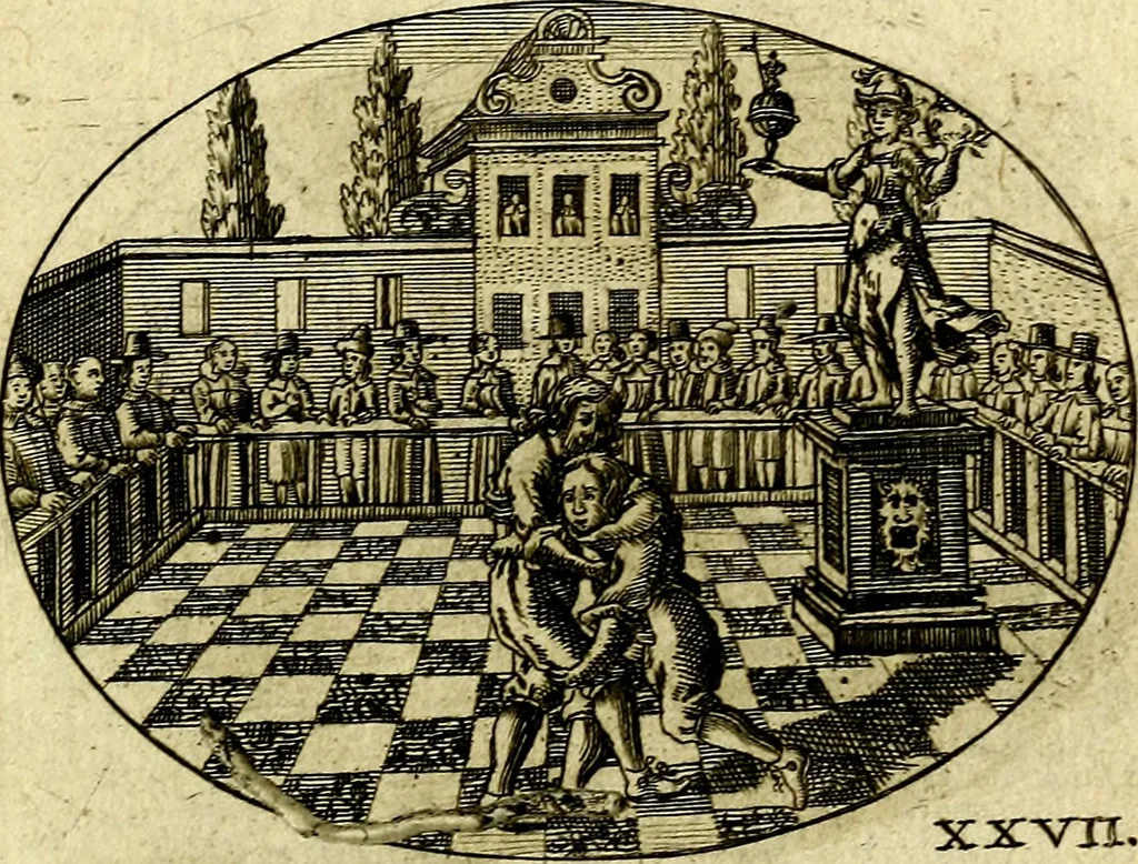 An illustration from Emblemata ethico-politica carmine explicata, 1661, leaf 58