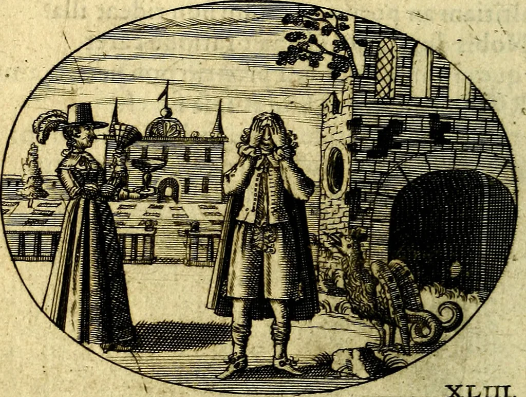 An illustration from Emblemata ethico-politica carmine explicata, 1661, leaf 77