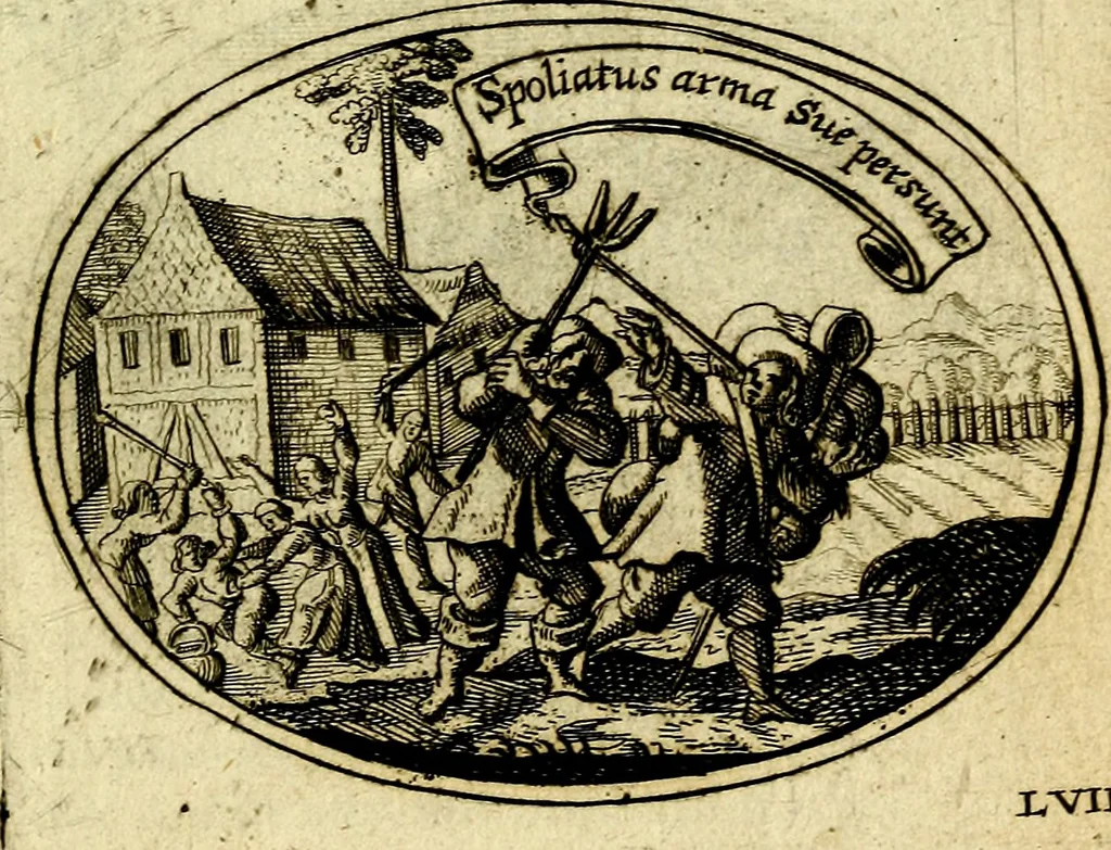 An illustration from Emblemata ethico-politica carmine explicata, 1661, leaf 96