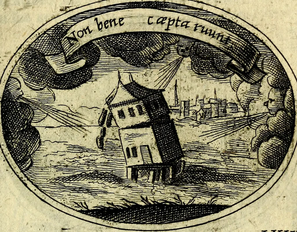 An illustration from Emblemata ethico-politica carmine explicata, 1661, leaf 98