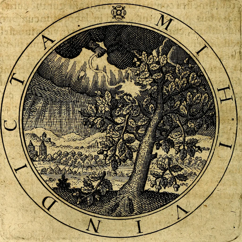 An illustration from Emblemata ethico politica. Ingenuâ at que eruditâ interpretatione nunc primùm illustrata, 1669, leaf 113