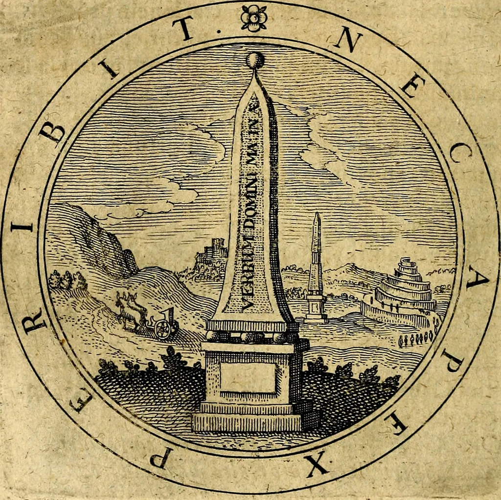 An illustration from Emblemata ethico politica. Ingenuâ at que eruditâ interpretatione nunc primùm illustrata, 1669, leaf 133