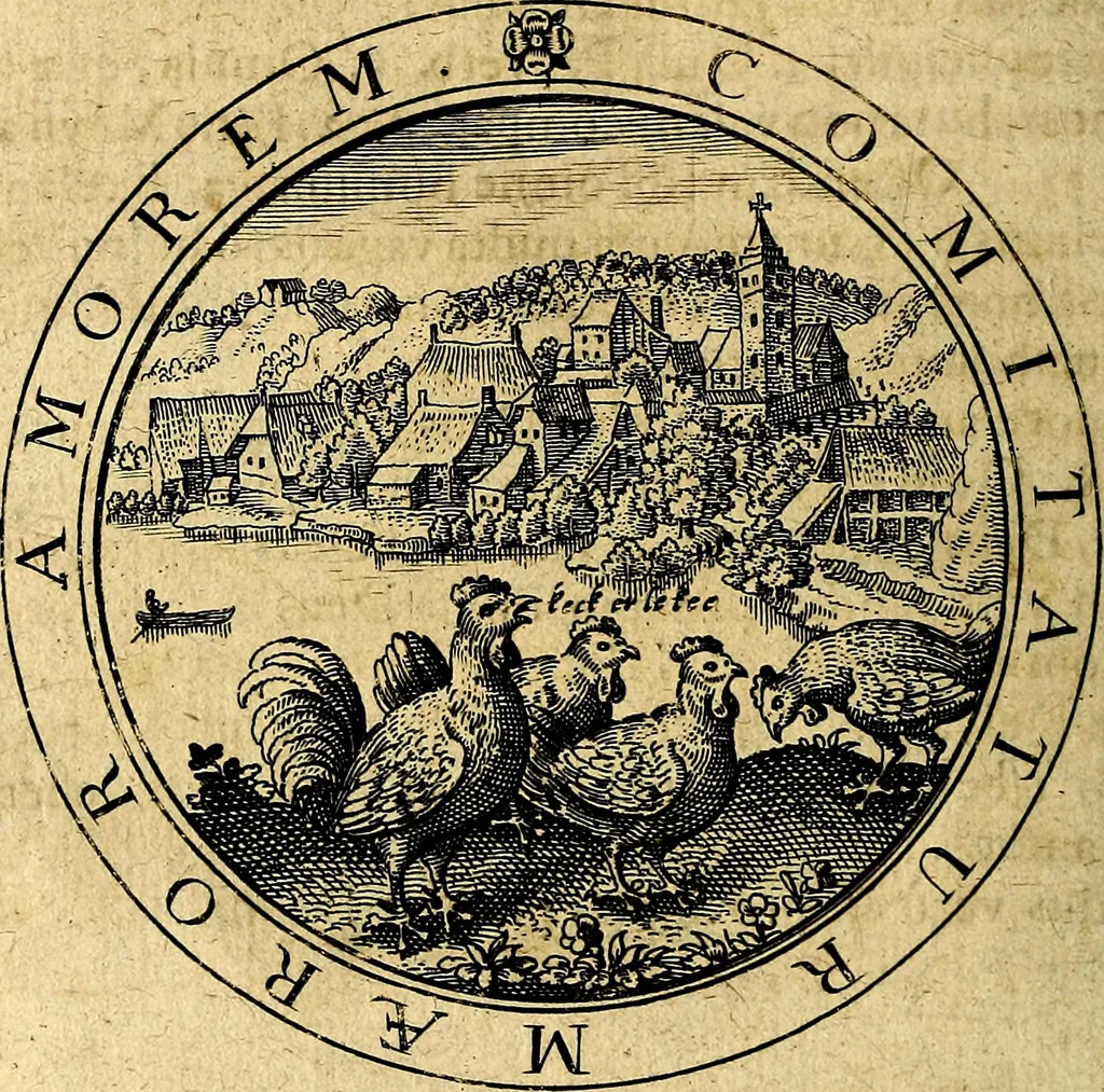 An illustration from Emblemata ethico politica. Ingenuâ at que eruditâ interpretatione nunc primùm illustrata, 1669, leaf 143