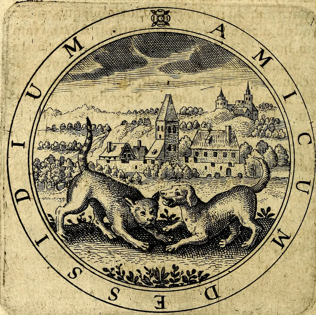 An illustration from Emblemata ethico politica. Ingenuâ at que eruditâ interpretatione nunc primùm illustrata, 1669, leaf 181