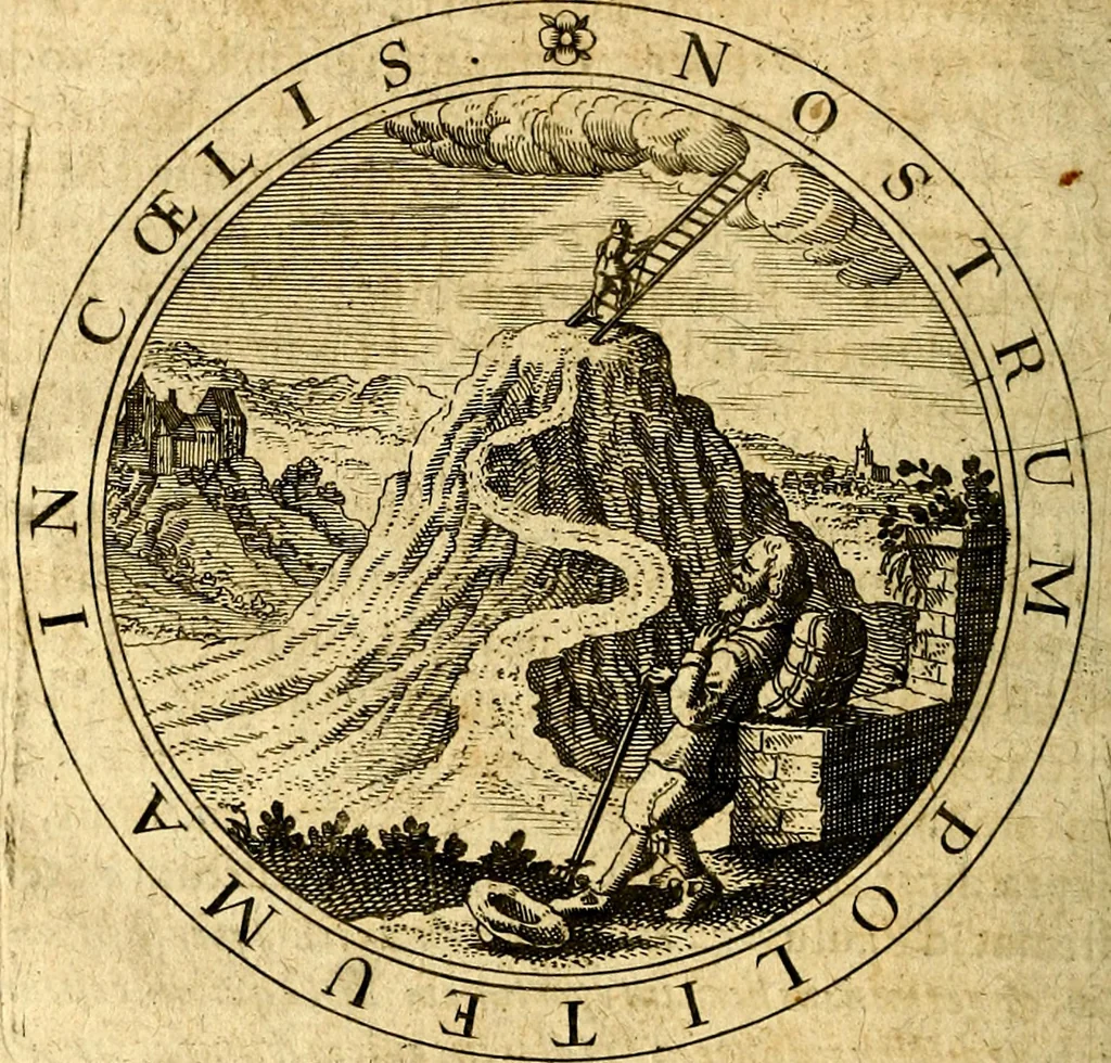 An illustration from Emblemata ethico politica. Ingenuâ at que eruditâ interpretatione nunc primùm illustrata, 1669, leaf 19