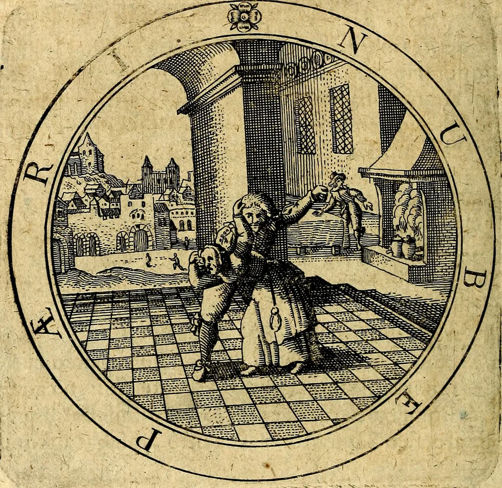 An illustration from Emblemata ethico politica. Ingenuâ at que eruditâ interpretatione nunc primùm illustrata, 1669, leaf 205