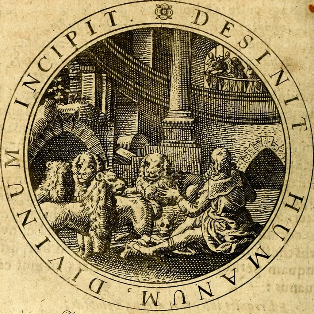 An illustration from Emblemata ethico politica. Ingenuâ at que eruditâ interpretatione nunc primùm illustrata, 1669, leaf 23