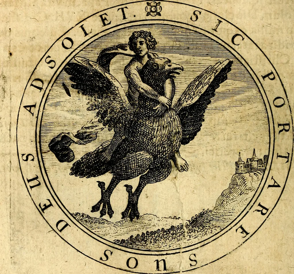 An illustration from Emblemata ethico politica. Ingenuâ at que eruditâ interpretatione nunc primùm illustrata, 1669, leaf 27