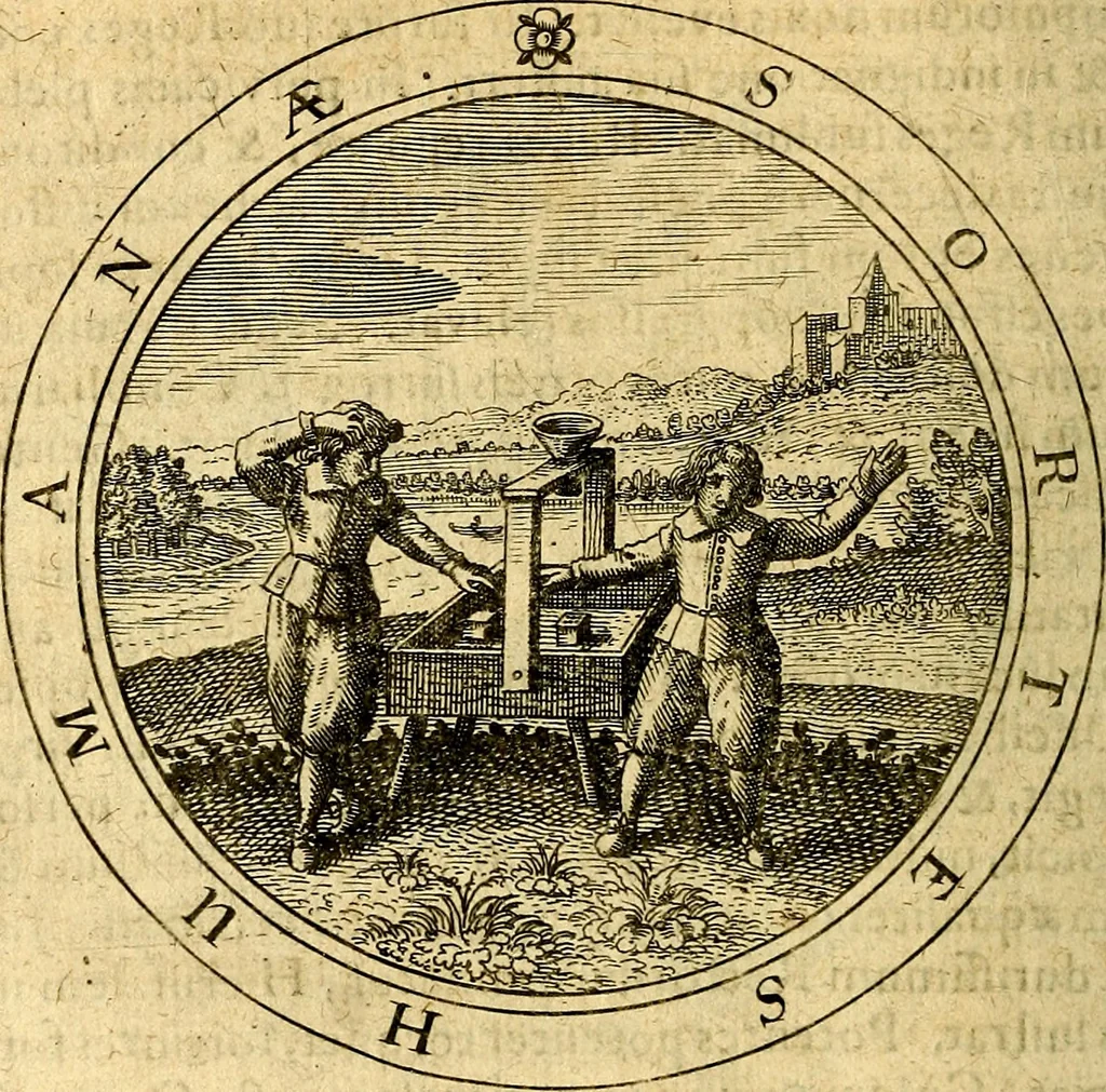 An illustration from Emblemata ethico politica. Ingenuâ at que eruditâ interpretatione nunc primùm illustrata, 1669, leaf 33